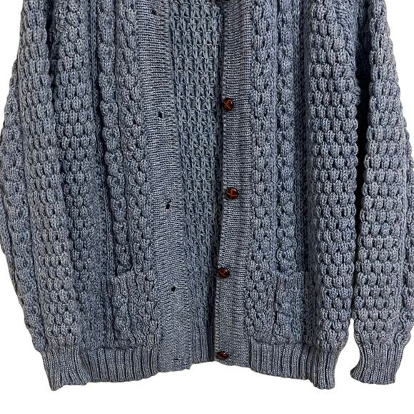 Vintage Ewe Care Wool Made In Ireland Cardigan Oversized Grandpa Sweater - Picture 3 of 8